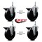 Service Caster 5 Inch Soft Rubber 38 Inch Threaded Stem Caster Set with Brake SCC-TS20S514-SRS-PLB-381615-4 - alternate 4